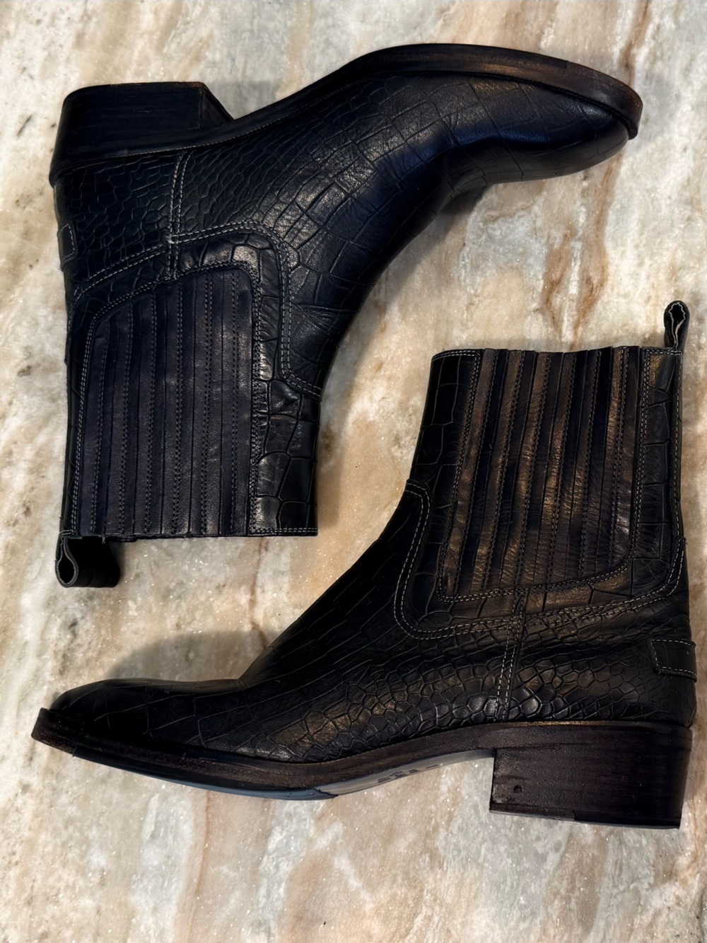Women’s VINTAGE FOUNDRY CO Main crocodile embossed leather boots- Size 8.5 - Picture 5 of 7
